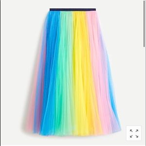 J.Crew Rainbow Tulle Maxi Skirt